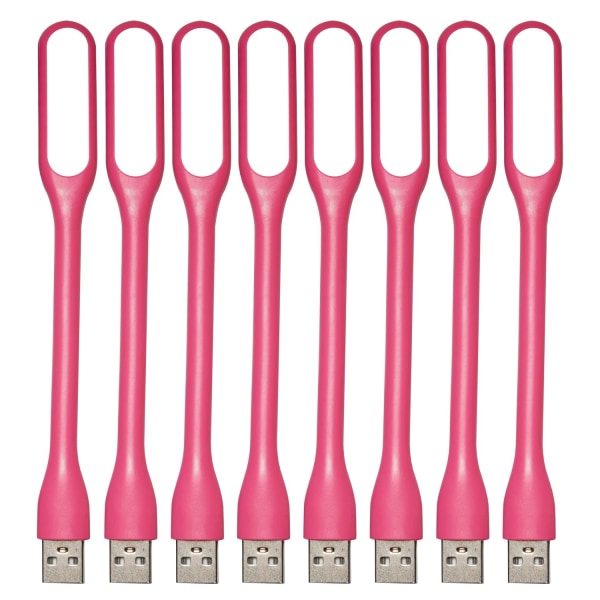 USB LED-lys, bærbar natlampe, kompatibel med powerbank, bærbar computer, læsning, computertastatur USB-læselampe (8 stk., pink)