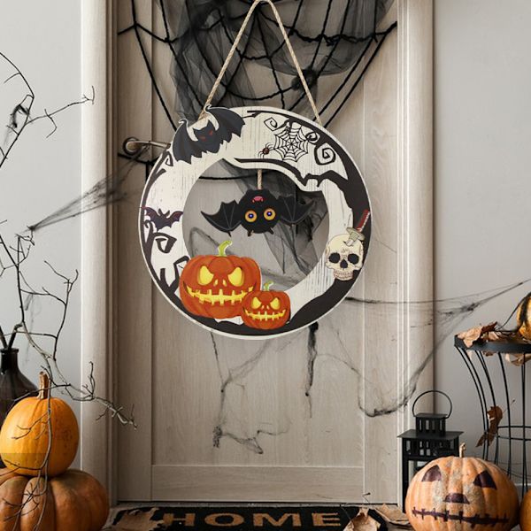 Halloween puinen kyltti Ghost Festival kodin sisustus riipus aave kallo ovi kyltti riipus