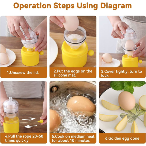 Egg Scrambler, Silikon Manuell Egg Shaker Golden Egg Yolk Mixer K