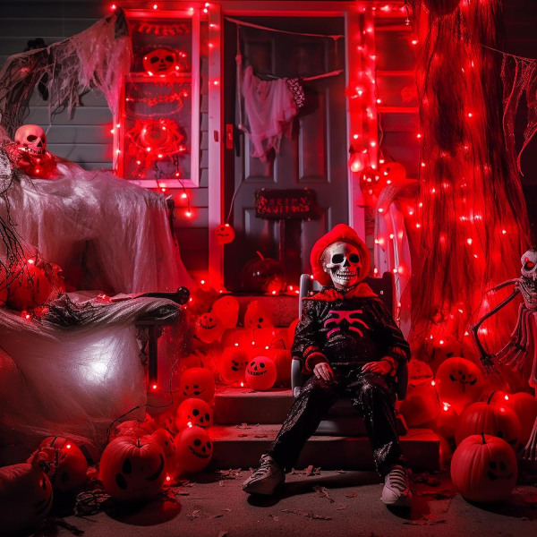 1 Pack Röda Halloween Fe-ljus inomhus utomhus vattentät present bröllop födelsedagsfest jul Halloween dekorationer