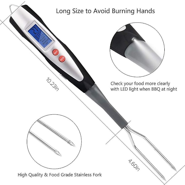 Kötttermometergaffel Grillgaffel Med Termometer Digital Grillgaffel Termometer Digital Matlagning