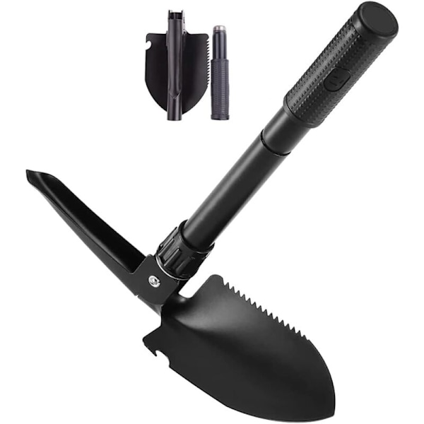 Sammenleggbar spade, multifunksjonell sammenleggbar spade, militær overlevelsesspade for campingplass, fotturer, utendørs, hagearbeid, grøft