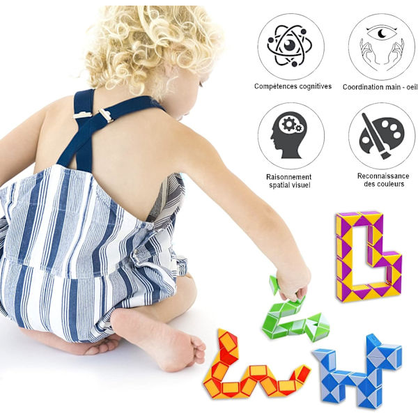 3 st (slumpmässiga färger) magisk orm pussel kub mini twister leksaker för barn och vuxna, barnens födelsedagspresenter