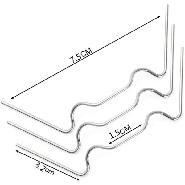 100 stk rustfrie drivhusglassvindufestingklips (med 50 stk drivhusglass W-klips og 50 stk drivhusglass overlappende Z-klips)