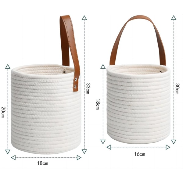 Växtförvaringshängande korg diverse väggmonterad hängande blomkruka vävd korg hängande korg krukväxt (set med 2)