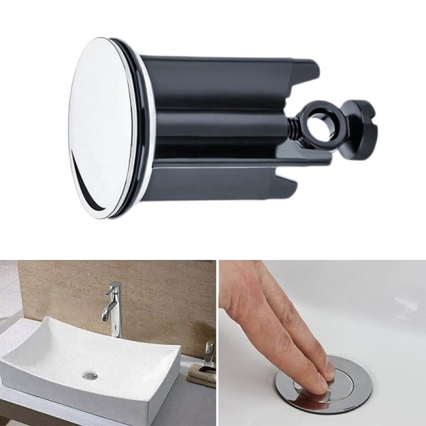 Sort Universal Vask Prop 40mm, 2 stk. Vask Prop til Alle Standard Vaske og Bideter (Højde er Justerbar Mellem 6,6cm og 8,6cm)