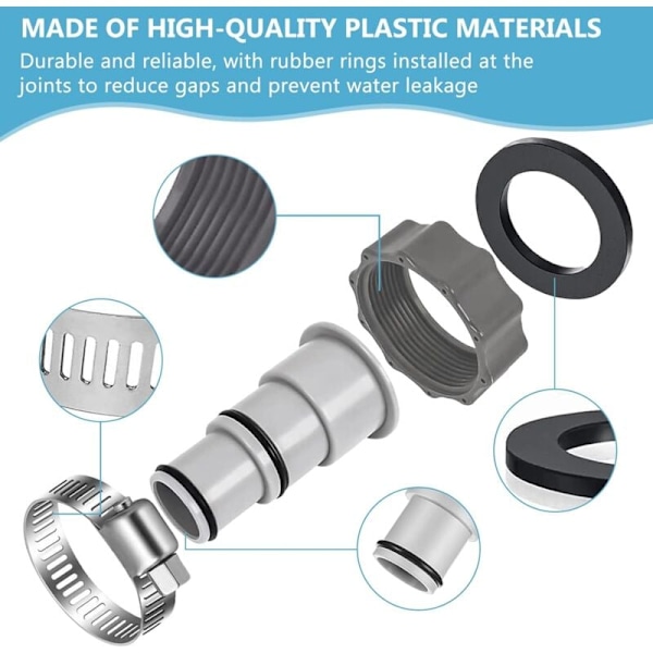 2 Korvaava allasletkuadapteri Intex A -pumpulle, 32 mm ja 38 mm letkuliitin