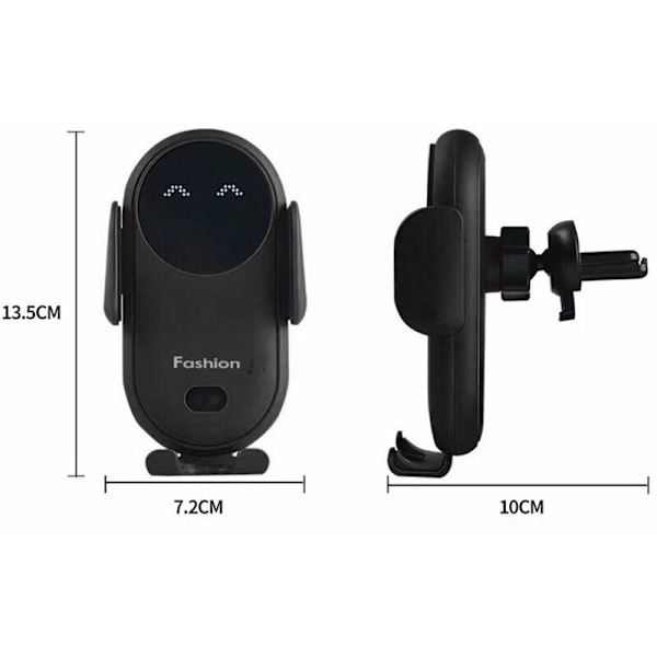 Bilinduksjonslader med Smart Ladesensor 10W Automatisk Klemming for iPhone Samsung etc Smartphones (Svart)，BISBISOUS