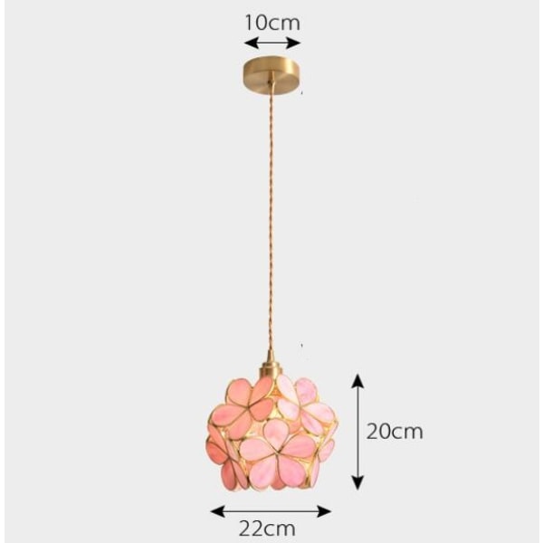 Mukautettu yksinkertainen lasikukka kattokruunu (Sakura-jauhe, rautapinnoitus)