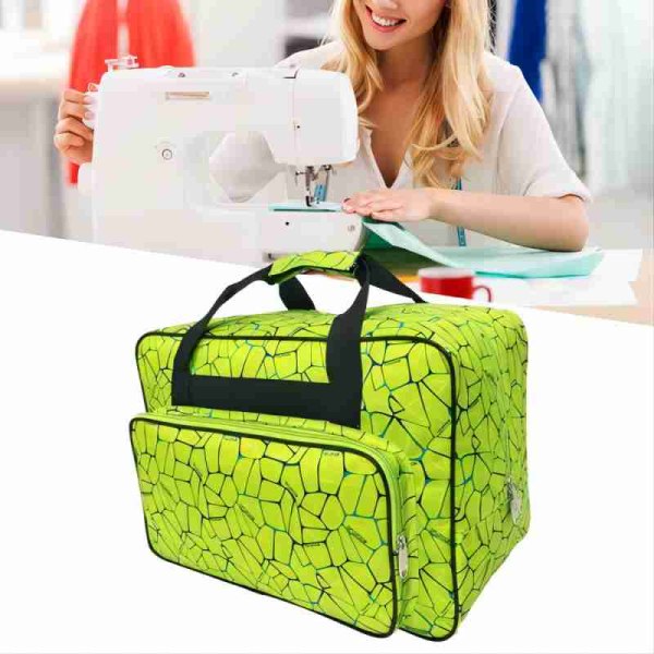 Sewing Machine Carrying Case, Universal Canvas Tote Bag, Portable Padded Storage Dust Cover with Sewing Machine Pocket(green)