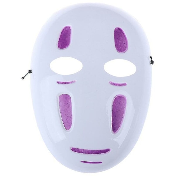 Spirited Away - Naamioton Kasvoton Cosplay-kypärä Hieno Anime Halloween-juhliin. Violetti. 18*25cm