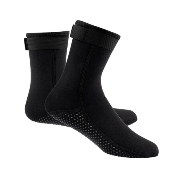 New 3MM Diving Socks Non-slip Warm Waterproof Diving Socks Black (M)