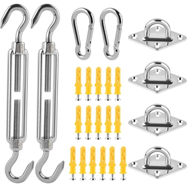Kit Skuggsegel fixering, fixeringskit för solsegel, solsegelbeslag, rostfritt stål sugkopp installationskit för fixering av solsegel