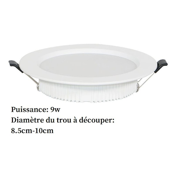 Infälld LED-spotlight, Extra Platt 35mm, 6000k Kallvit, 9w 900lm Integrerad Glödlampa Infälld Downlight, Öppningshål Ф85-10mm, För Vardagsrum