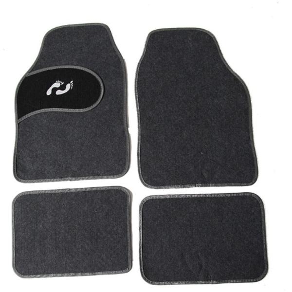 Mattor i mocka-stil, fyrdelad universell bilmatta, halkfria damm-PVC-fotmattor, universell 250 gram