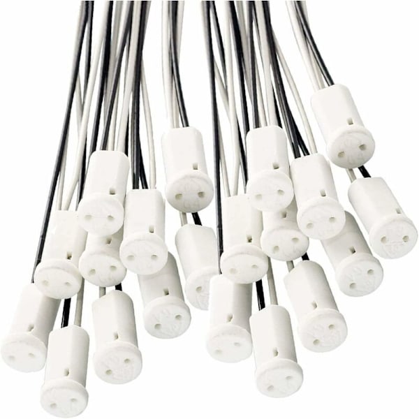 Pakke med 25 G4 lampesokler med keramisk holder for G4 LED halogenlampe