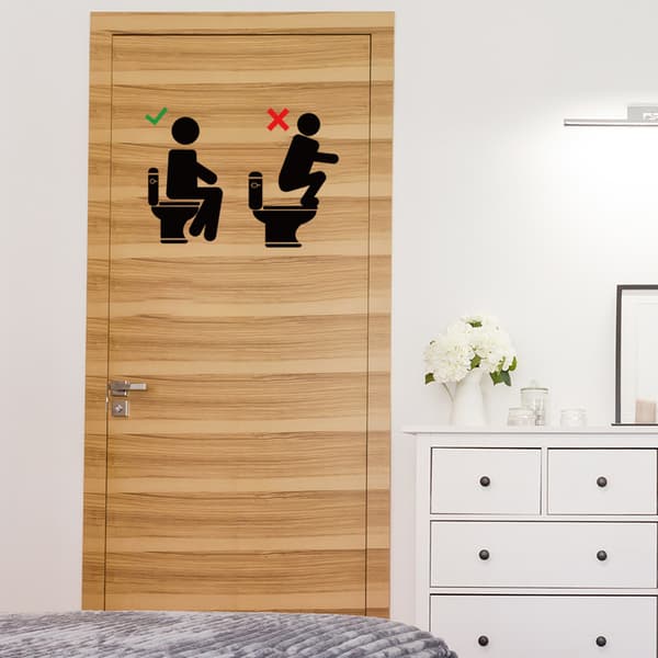 Inspiroitunut 3D-vinyyli WC-tarra, sopii myös seinille/autoille/tableteille