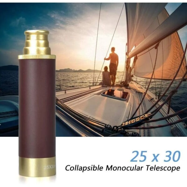Zoomelig lommeteleskop pirat monokulær bærbar foldbar lomme vintage monokulær teleskop 25x30