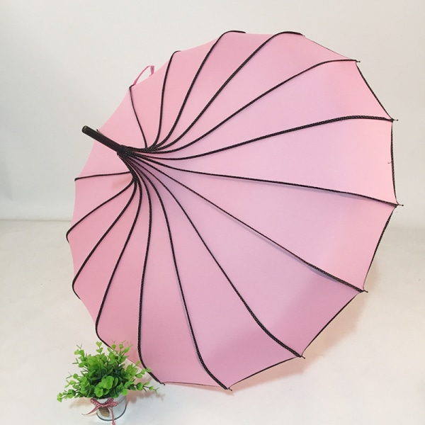 Edistyksellinen ranskalainen aurinkovarjo - Hepburn Wind Hook -tuulenpitävä aurinkovarjo (vaaleanpunainen)