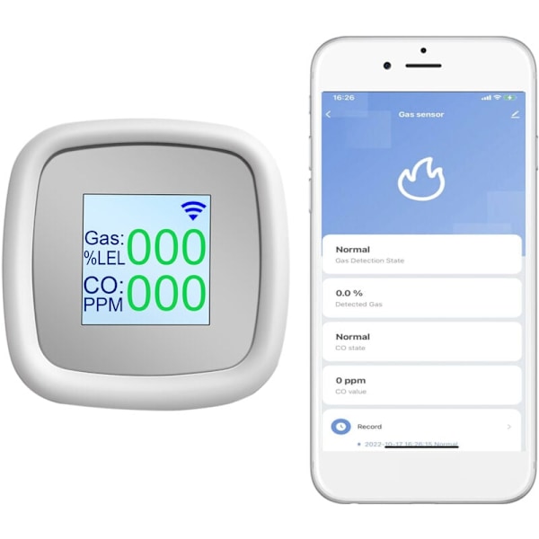 WiFi Kampgas Alarm Digital Kampgas Detektionsinstrument Intelligens Tester Intelligent Luftkvalitetsdetektor Med Lyd