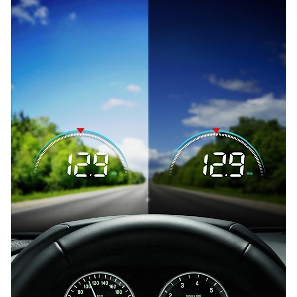 Head Up Display för bilar, HUD, kan monteras på vindrutan, GPS-hastighetsmätare, hastighetsmätare, lämplig för alla bilar