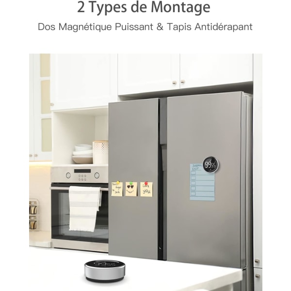 Kjøkken Timer Digital Timer med Stoppeklokkefunksjon og Nedtelling Aluminiumlegering Hus 2 Display Skjermmodus 3 Justerbare Volumnivåer
