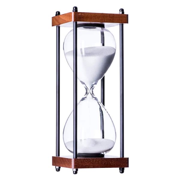 Stor timglas 30 minuter, dekorativ trä timglas, vit