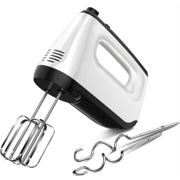 Håndmixer, 6 hastighedsindstillinger 400W med 2 piskeris og 2 dejkroge, turbofunktion, udkastningsknapdesign, bærbar mixer