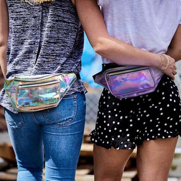 Holografisk midjeväska – Fashion Rave midjeväska med justerbart bälte för kvinnor och män (Iridescent)
