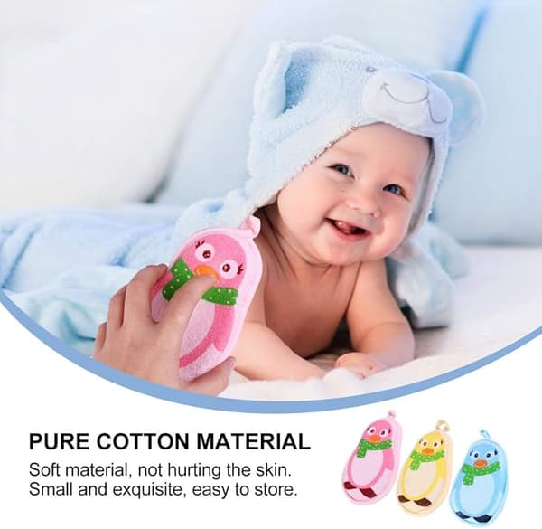 3 eksfolierede brusebadssvampe søde pingvinformede kropssvamp Spa cellulite massager rygskrubbesvamp børns babyshower