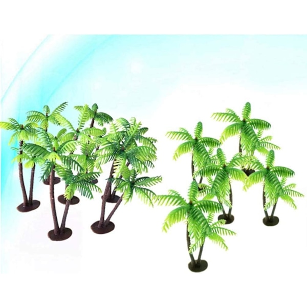 12 stk Mini Kokosnøtt Palme Modell Kokos Palme Landskap Modell Tre Miniatyr Plantepotter Bonsai Håndverk Mikro Landskap DIY Dekor