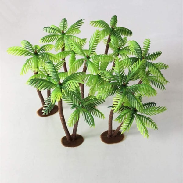 12 stk Mini Kokosnøtt Palme Modell Kokos Palme Landskap Modell Tre Miniatyr Plantepotter Bonsai Håndverk Mikro Landskap DIY Dekor