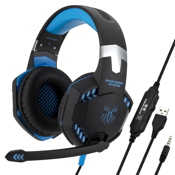 G2000 Stereo Gaming Headset til Controller, Noise Cancelling Over-Ear Hovedtelefoner med Mikrofon (Stil 2)