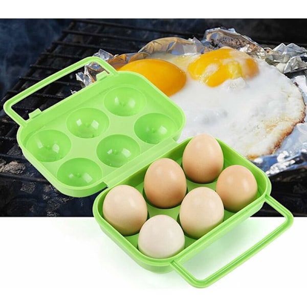 2 stk bærbar plasteggbeholder, eggboks, sammenleggbar bærbar eggboks eggboks egg oppbevaringsboks beholder eggbrett