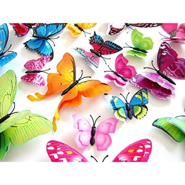 3D Sommerfugle Vægmalerier Wall Sticker DIY Butterfly Stickers Removab