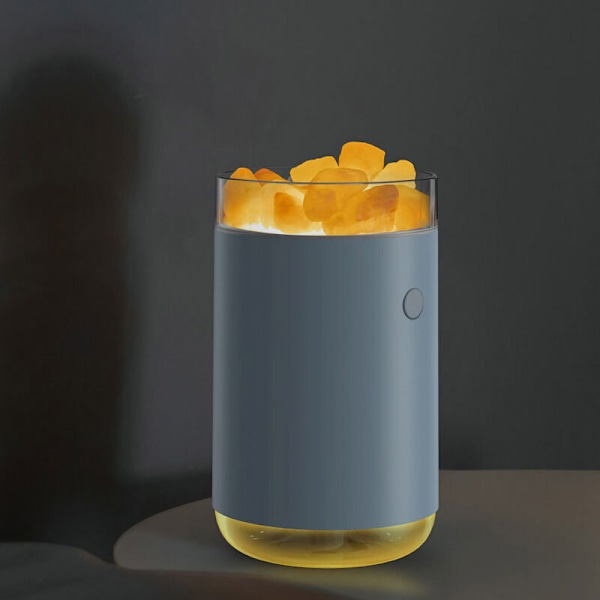 Luftfuktare i kristallsalt med färgat ljus 260 ml Murdly luftfuktare med tyst USB, eteriska oljor och bärbar luftfuktare dimma
