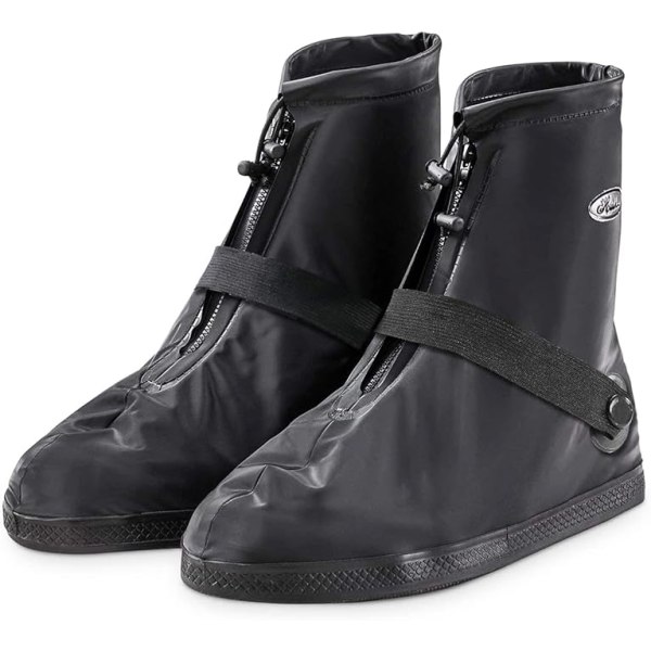 Vattentäta skoöverdrag, återanvändbara förtjockade och slitstarka halkfria skoöverdrag med dragkedja för att hålla skorna torra och rena även i regn, snö eller damm(XL)