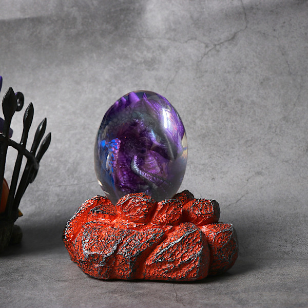 Dinosaurieägg Souvenir Power Game Glödande Lava Drakegg Kristall Transparent Harts Heminredning