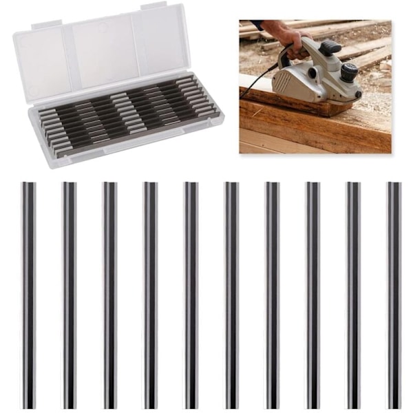 10 Stycken Elektrisk Hyvel, 82mm hyvelblad, kompatibel med Makita, Bosch, Hitachi, Black & Decker, Dewalt, Trend Elu, Idealisk för Snickeri och DIY （