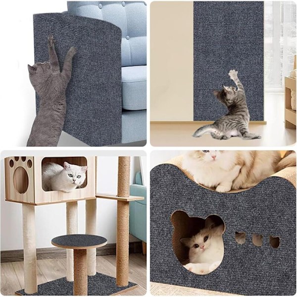 Katte kradsemåtte til tæppe - Katte kradsemåtte til tæppe - Sticker - Kradsebræt til katte - Kradsemåtte - til beskyttelse af dør, tæppe, sofaer (100 x 40 cm)