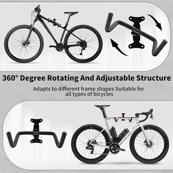 Cykelväggfäste, Cykelhållare, Cykelställ, Justerbar Vinkel och Avstånd från Vägg, Bärförmåga 50 kg, Utdragbar 10 cm, Cykelställ för Garage