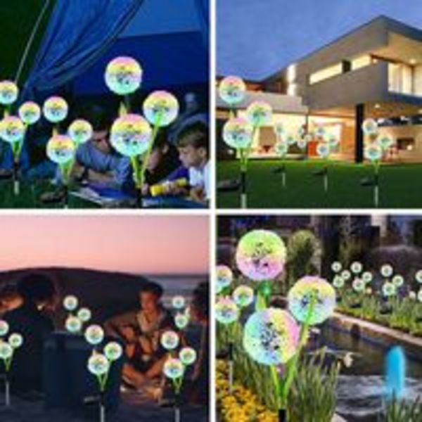 Solcellsdrivna Dekorativa Utomhuslampor 36 LED med 2 Lägen, 3 i 1 Solcellsblommor IP65 Vattentäta Solcellslampor för Trädgård (Flerfärgad