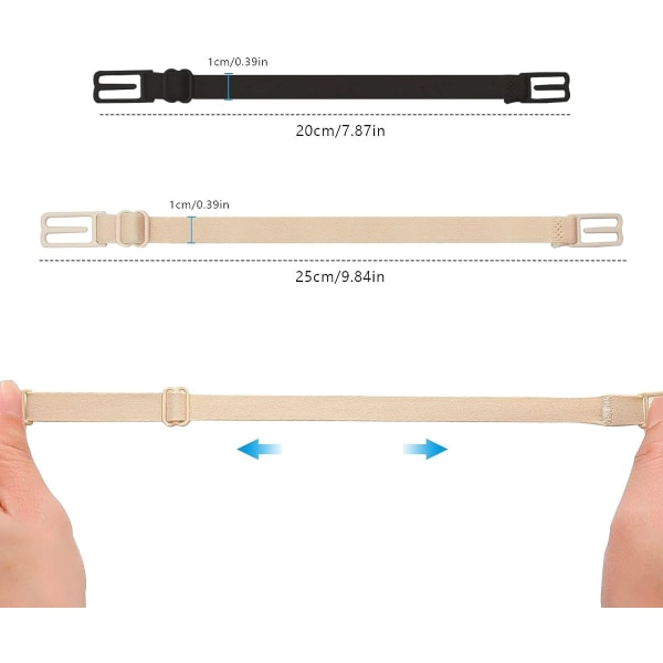 8 st bh-klämmor elastiska bh-bandsklipp för kvinnor justerbara halkfria bh-bandshållare