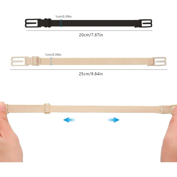 8 stk BH-klips Elastiske BH-stroppklips for kvinner Justerbare Sklisikre BH-stroppholdere