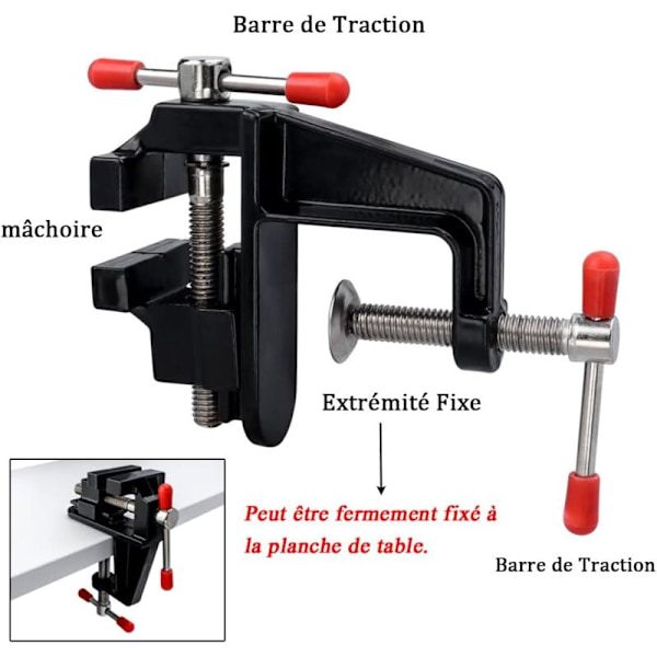 Mini universell bordsklämma, set mikro-arbetsbänk med justerbar käftspänning bänk aluminiumlegering verktyg för reparation skulptur modellbygge manuell