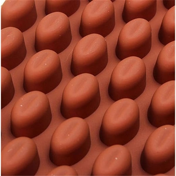 55 hull kaffebønneformet sjokoladeform 3D non-stick silikon