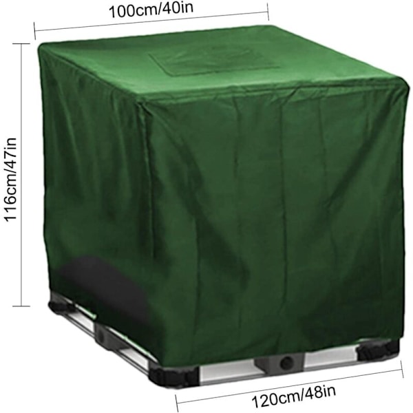 Ton Barrel IBC -säiliön suojus, Ton Barrel -suojus sadevedelle, aurinkosuoja, vedenpitävä suojahuppu, suojakansi, Ton Barrel -tarvikkeet (48 x 40 x 47