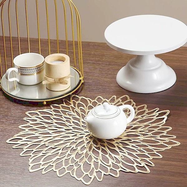 Kultainen pyöreä tabletti, vinyylinen kultainen tabletti häihin, illallisjuhliin, ravintolaan, hotelliin, 36 cm (6 kappaleen sarjat)