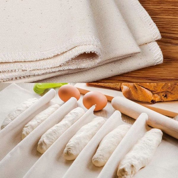 2 stk. linnedbrødklæde 36*45cm, sundt og uskadeligt bomuldsbrødklæde, non-stick brødklæde til bagning af baguette, dejfermentering