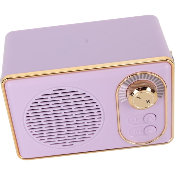 5W Højttaler Mini Bluetooth Højttaler, Tilgængelig 6 Timer Retro Bluetooth Højttaler Vintage 10m Transmissionsafstand Camping Dekoration (Lilla)